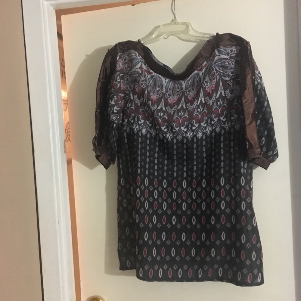 Ceres Buttoned Shoulder Blouse Size Large